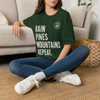 Rain. Pines. Mountains. Repeat T-Shirt