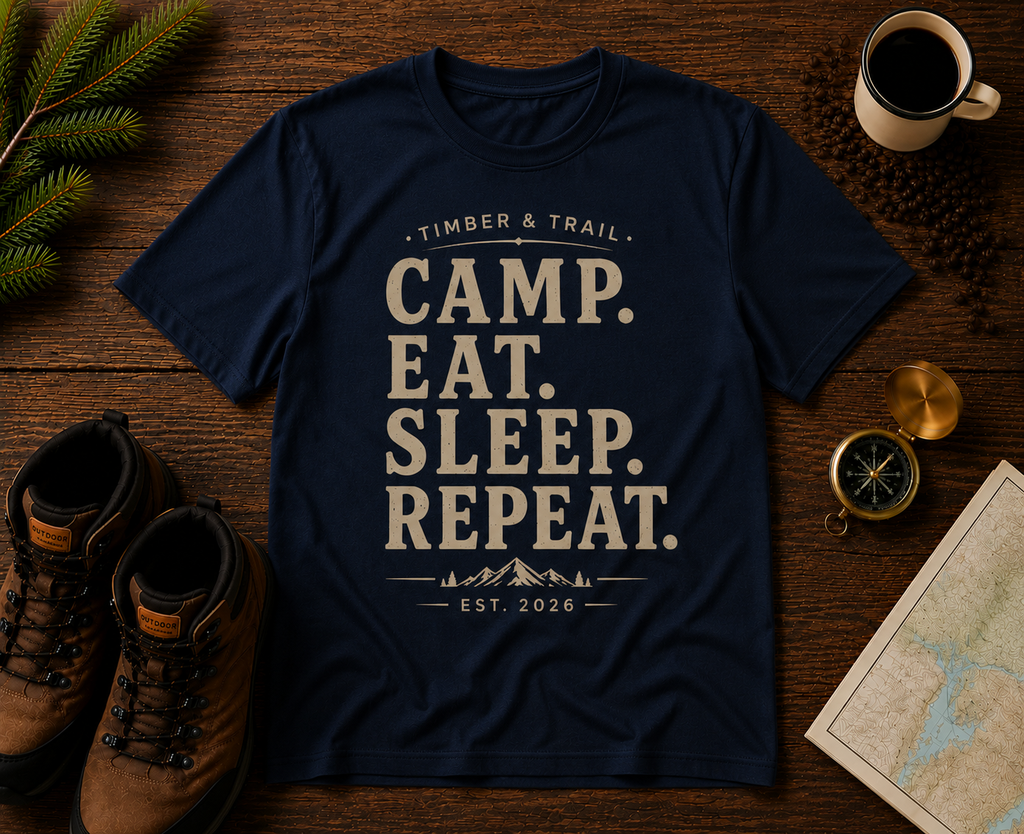 Camp, Eat, Sleep, Repeat T-Shirt