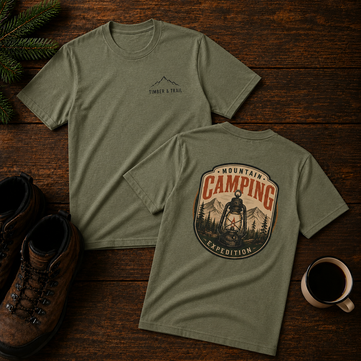 Mountain Camping Badge T-Shirt