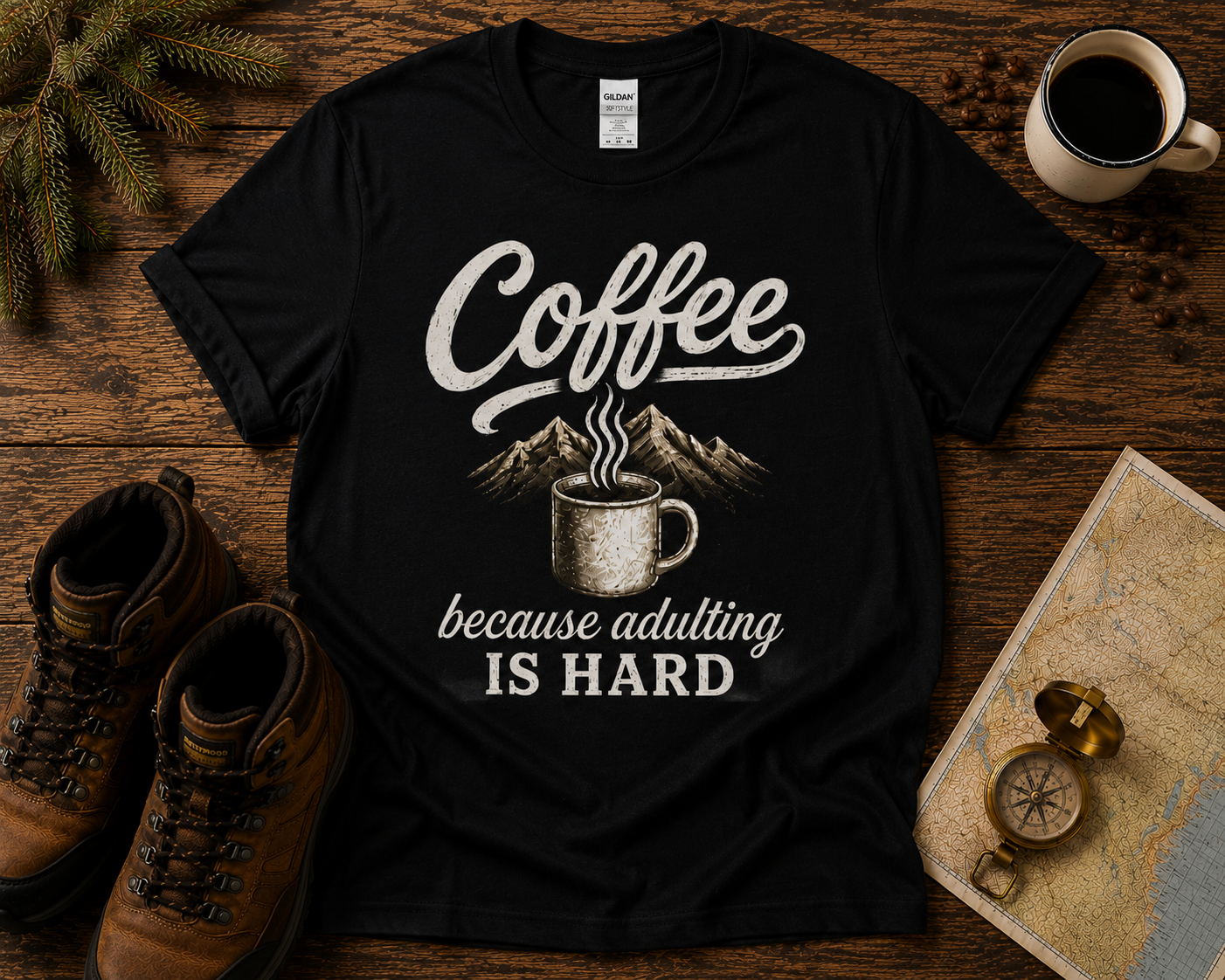 Coffee Adventure T-Shirt — "Fuel Your Adventures One Cup at a Time"