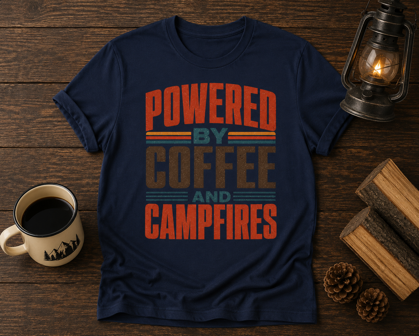 Powered By Coffee And Campfires T-Shirt
