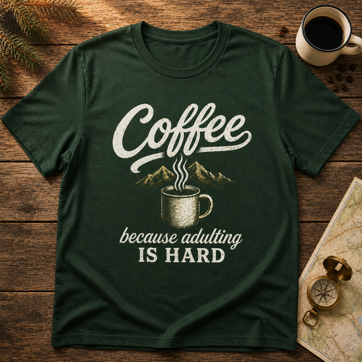 Coffee Adventure T-Shirt — "Fuel Your Adventures One Cup at a Time"