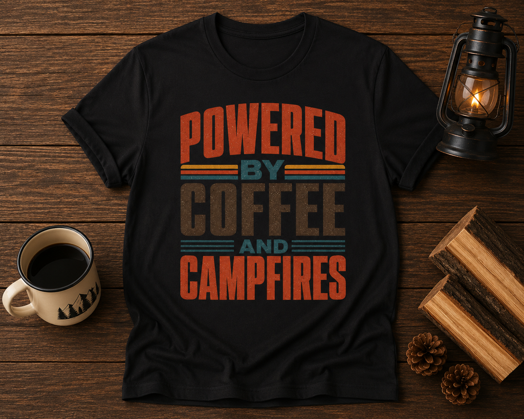 Powered By Coffee And Campfires T-Shirt