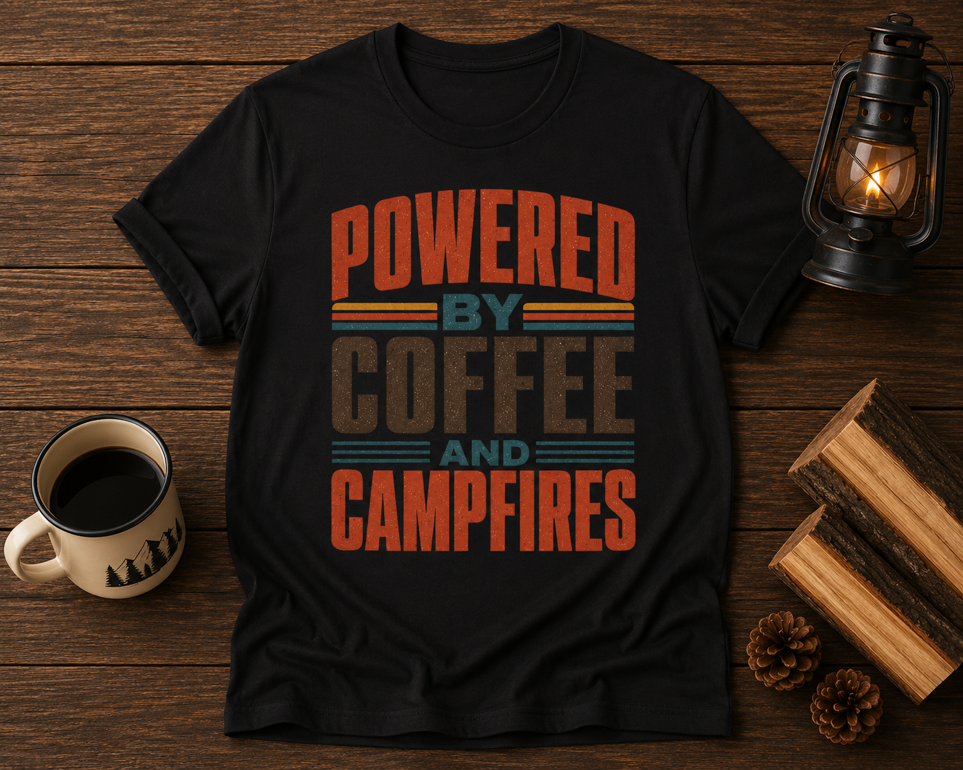 Powered By Coffee And Campfires T-Shirt