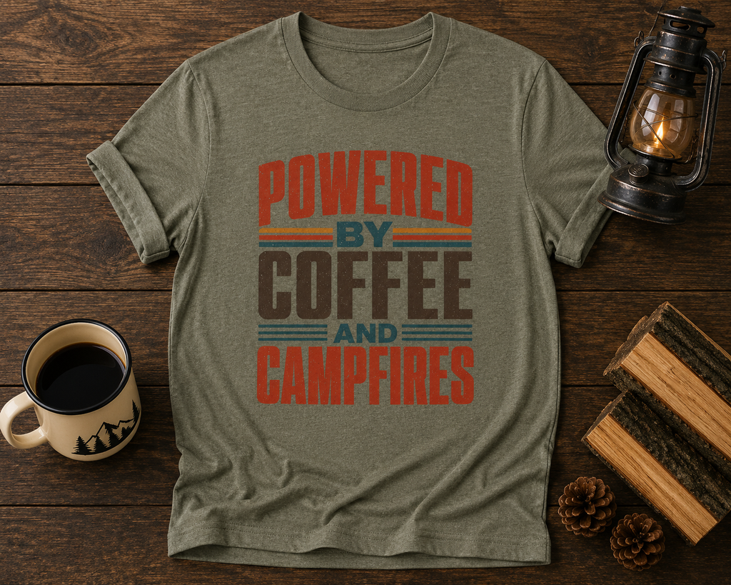 Powered By Coffee And Campfires T-Shirt