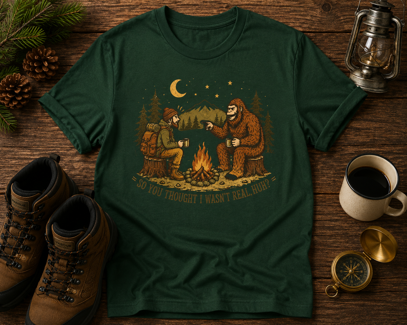 Hiker and Sasquatch T-Shirt