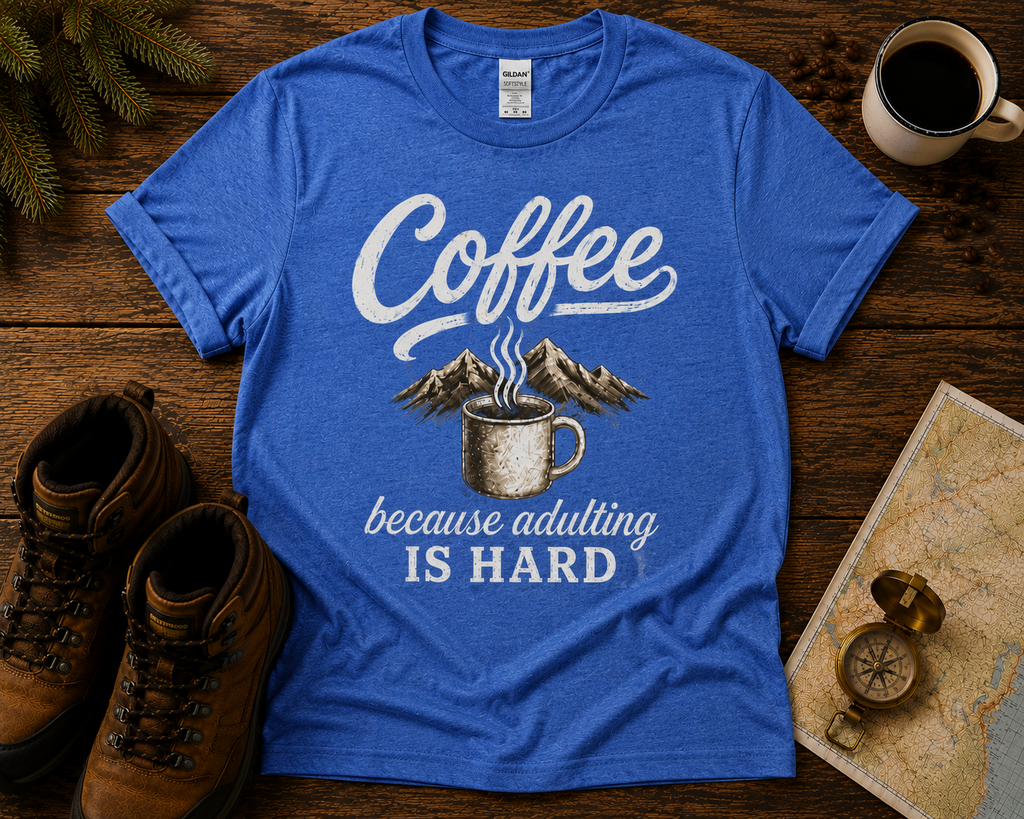 Coffee Adventure T-Shirt — "Fuel Your Adventures One Cup at a Time"