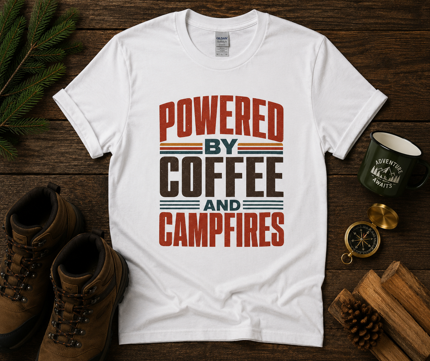 Powered By Coffee And Campfires T-Shirt