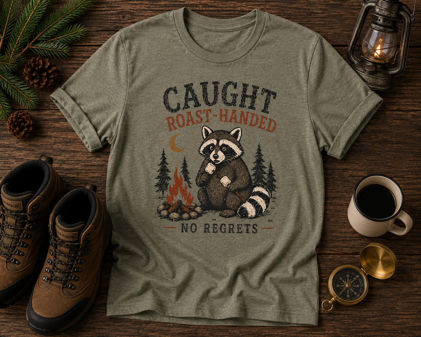 Caught Roast Handed Raccoon T-Shirt