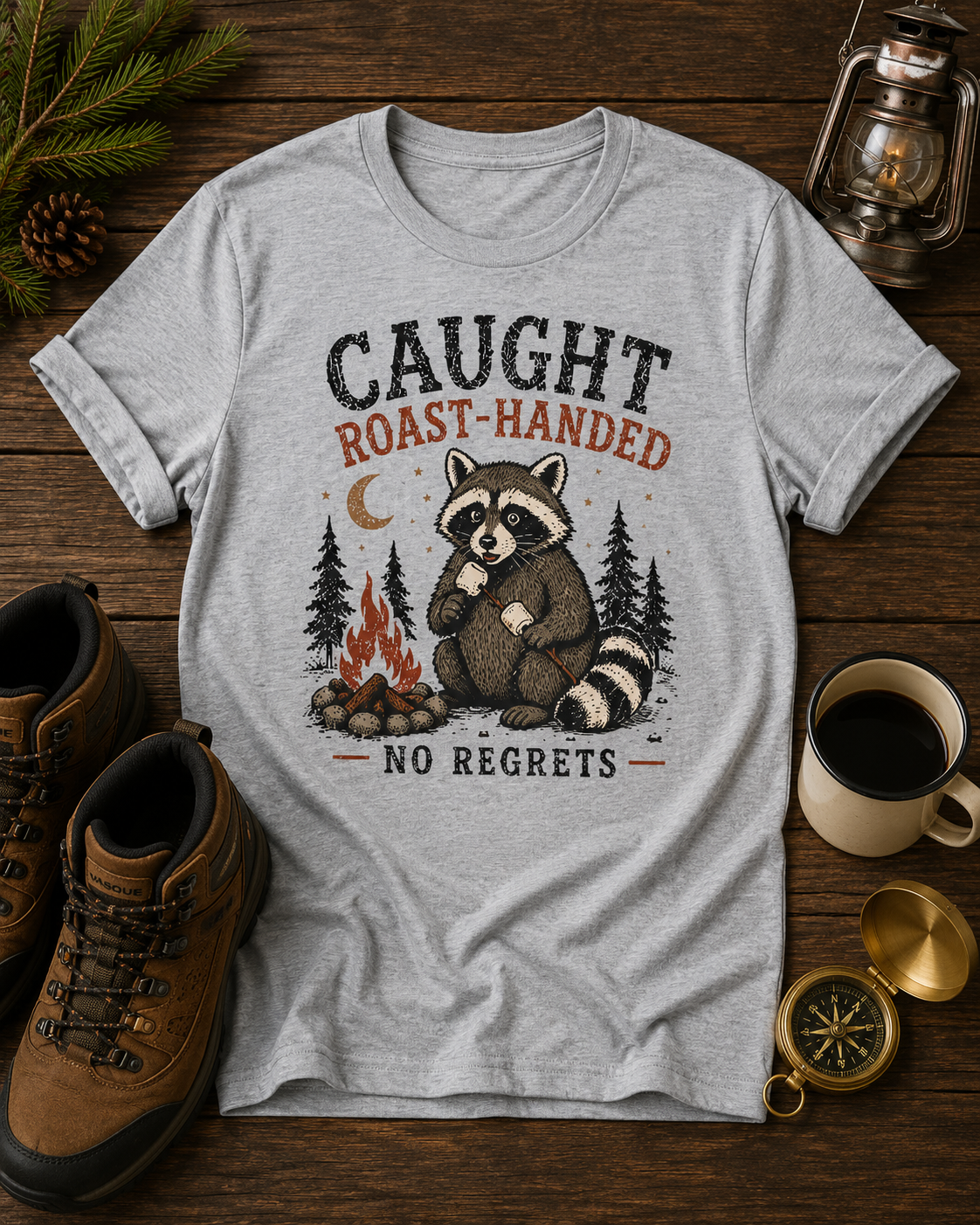Caught Roast Handed Raccoon T-Shirt